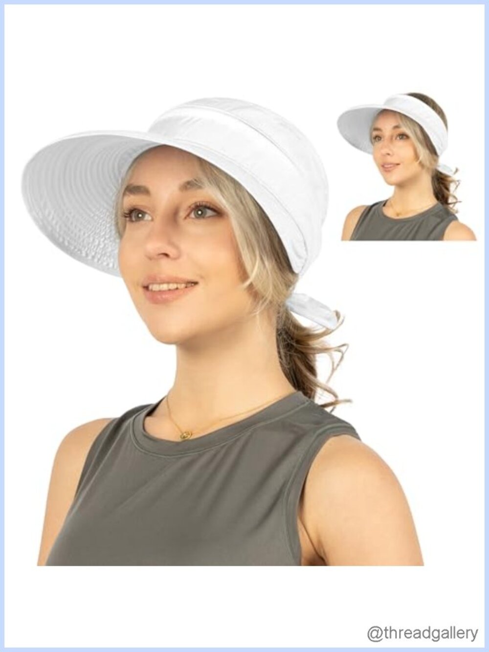 UPF 50+ Wide Brim Zip-Off Sun Hat Visor for Golf Beach